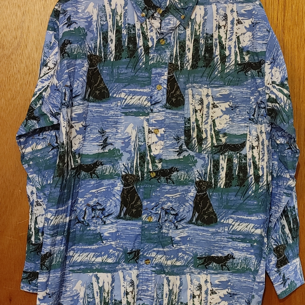 Men's long-sleeved shirt with Black Lab do